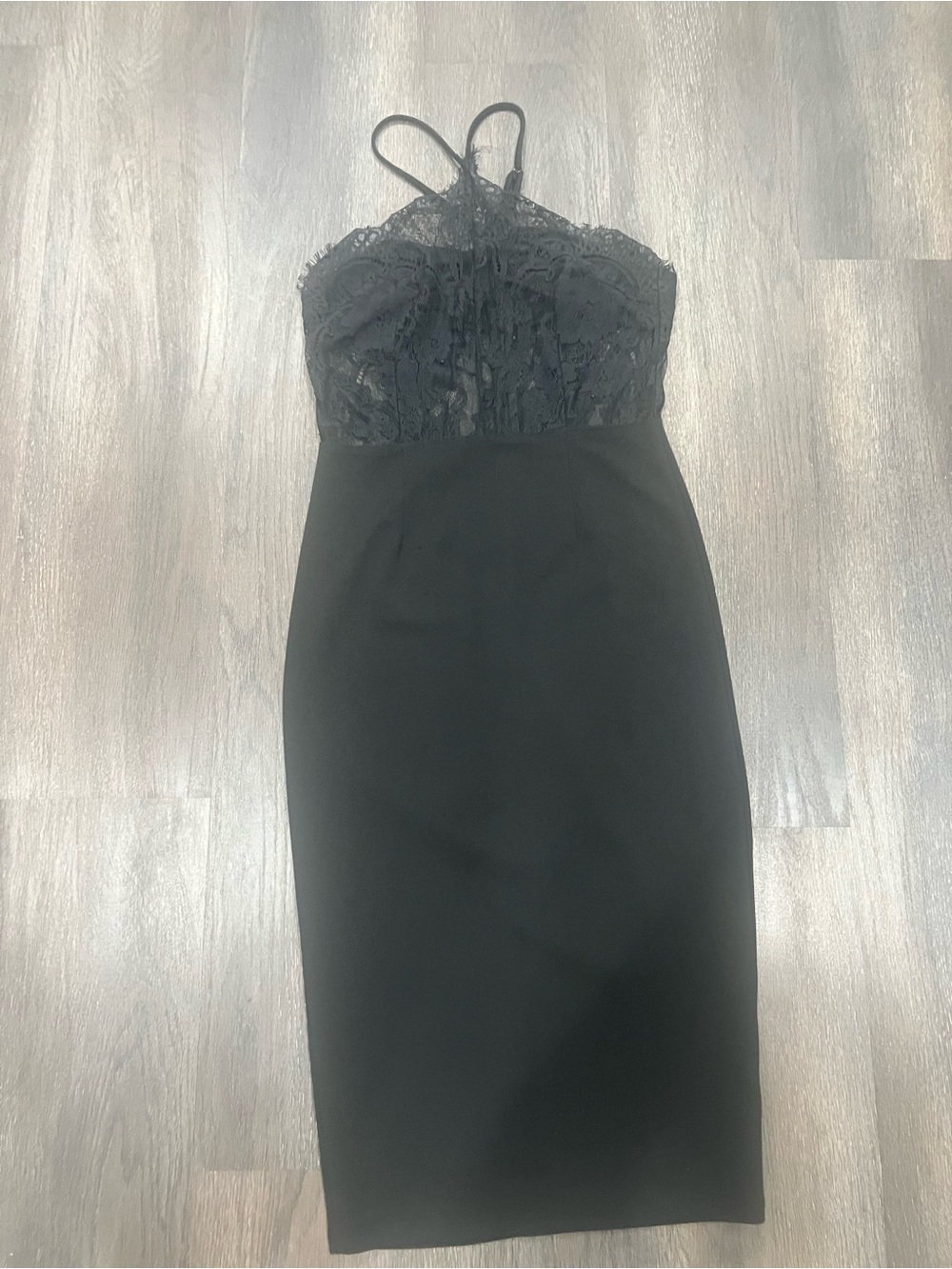 Missguided Black Lace Bodice Midi Dress